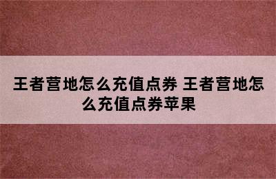 王者营地怎么充值点券 王者营地怎么充值点券苹果